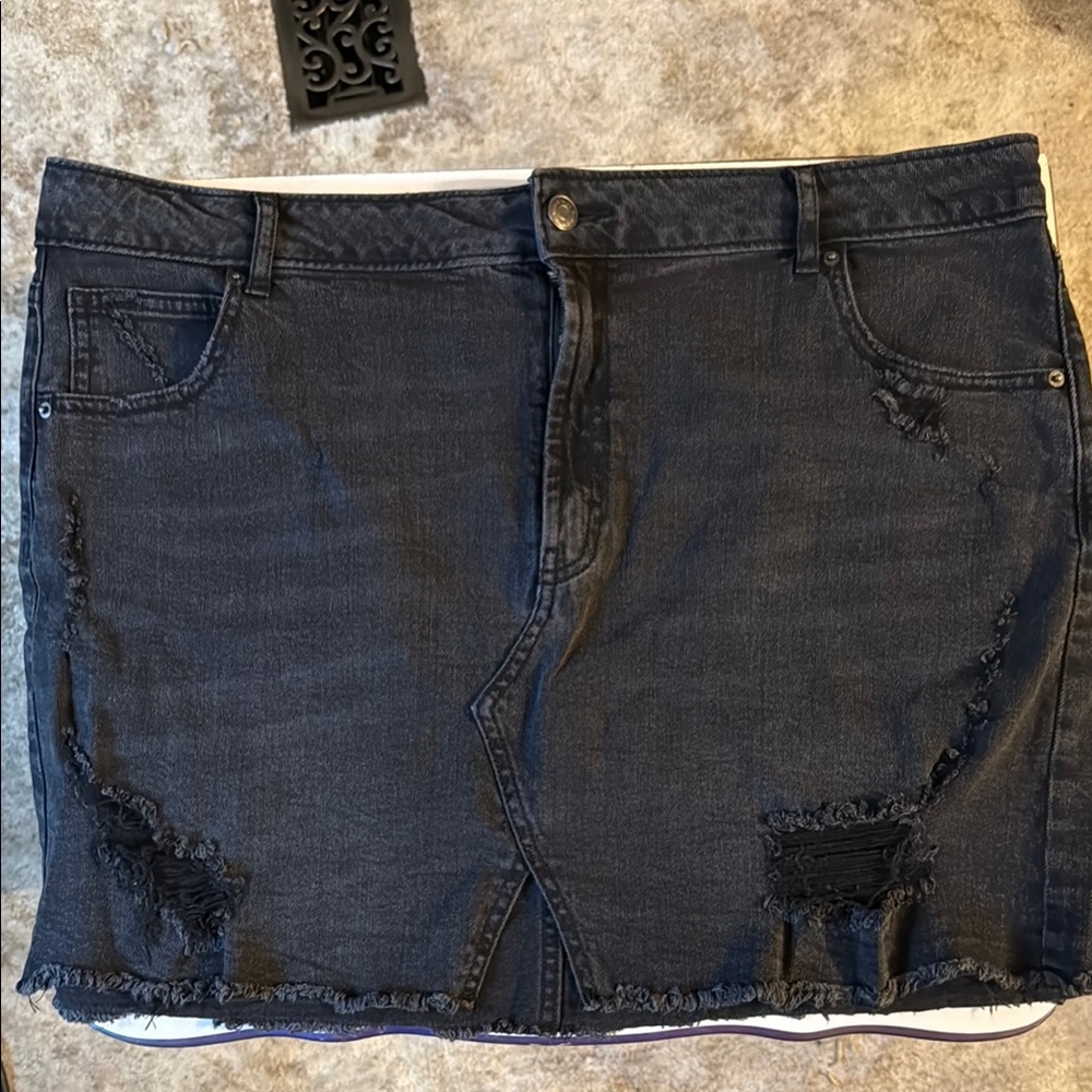 Wild Fable Black Mini Denim Skirt